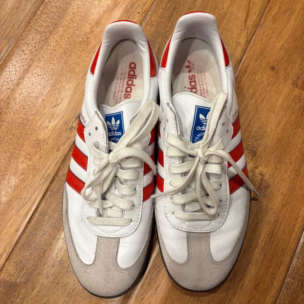 ADIDAS SAMBA OG SHOES Cloud White / Better Scarlet / Gum | Men's 9